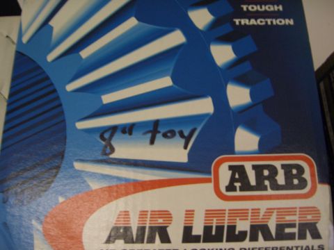 1974 Ford Bronco - Packaging for an ARB Air Locker features a large blue gear graphic and the text '8" toy'.