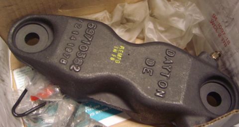1974 Ford Bronco - A gray Dayton brake caliper part, identified by part number 69710382, is shown with a manufacturing date of 12 14 1978.