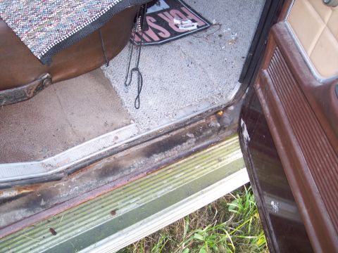 1978 Ford F-250 - Interior door sill and floor mat with a 'For Sale' sign visible.
