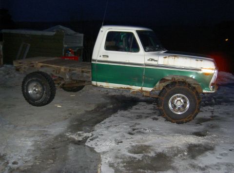 1979 Ford F-150 - This truck appears to be a 1977 Ford F-150, not a 1979 model, with a custom flatbed modification.
