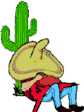 1968 Ford Mustang - A cartoon depicts a man asleep next to a cactus, wearing a sombrero.