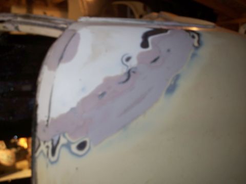 1979 Ford F-150 - Body filler is visible on a vehicle's body panel, indicating repair work.