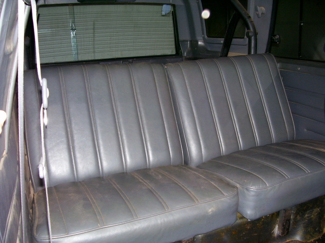 Gray vinyl rear seats in a 1987 Toyota 4Runner
