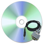 1998 Ford Crown Victoria - A CD-ROM disc is shown with a cable that has a 3.5mm jack and a serial port connector.