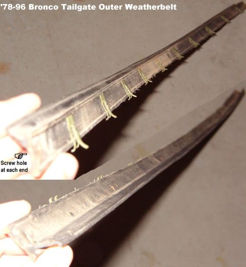 1983 Ford Bronco - SOLD Tailgate Outer Weatherbelts (D8TZ9841610A) These are the belts that wipe the outside of the rear glass on '78-96 Bronco tailgates. The…