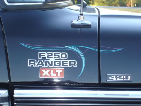 1979 Ford F-250 - Side view of a Ford F-250 Ranger XLT, a 429 badge and custom pinstriping.
