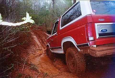 1986 Ford Bronco - Taking a dip.