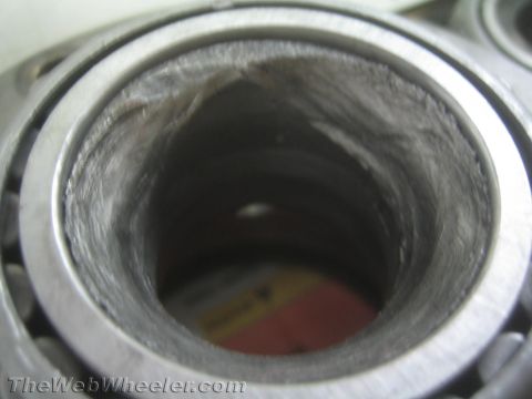1987 Suzuki Samurai - This wheel bearing shows significant damage and wear, indicating a potential failure point.