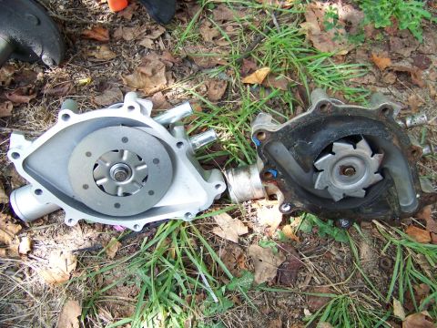 1990 Ford Bronco - Here's a comparison of my new EMP Stewart pump and my old pump. You can see now why they claim 30% more flow.