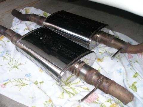 1998 Ford Crown Victoria - Two Magnaflow exhaust mufflers are shown, likely for a custom exhaust system.