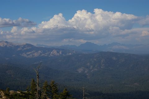 1996 Ford Bronco - Looking North across the Ansel Adams wilderness. The dark jagged mountains in the background are part of the Minarets range