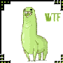 1993 Toyota 4Runner - Cartoon llama illustration with text that reads 'WTF'.