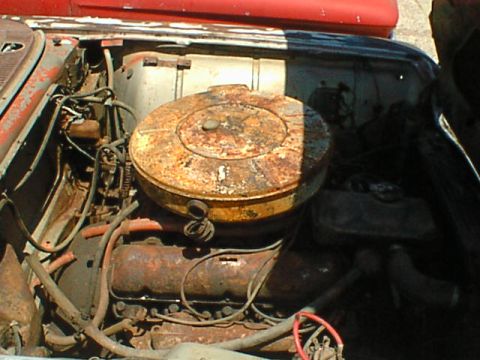 1959 Ford Thunderbird - as ugly as it is it is complete and runs! i did replace the air cleaner lid as it had a hole drilled in it but all else will remain for a w…