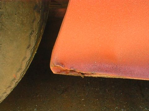 1959 Ford Thunderbird - the dent.... i don't relish fixing this little scrape but it is the worst damage on the vehicle.