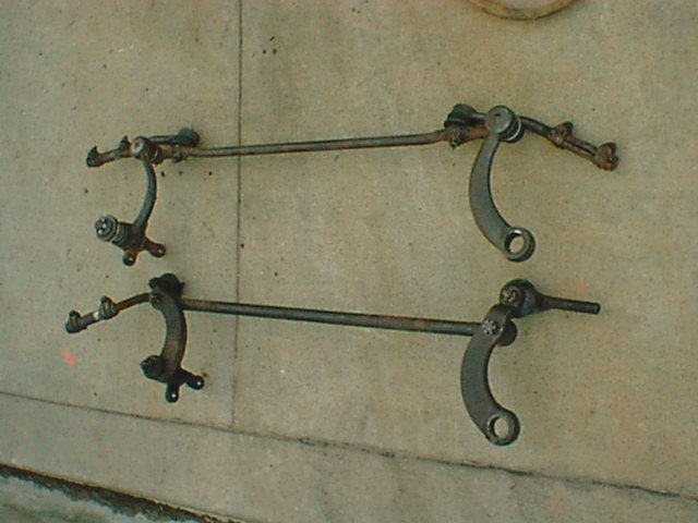 here is the steering linkage swap. i used the 1966 steering linkage as it seems to be more stable than the 1962 design. it is a bolt on swap and eliminated a lot of play in the steering even though all of my old parts were new.