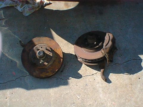 1962 Ford Thunderbird - the new front brakes await! yup, those are kelsey hayes 4 piston units from a 66 tbird. they bolted right on now i am hoping the front end…