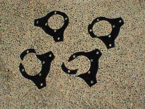 1962 Ford Thunderbird - and after, the disc brake caliper brackets after an hour on a mill, drill press, and metal saw!