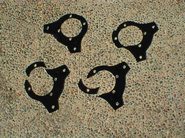 and after, the disc brake caliper brackets after an hour on a mill, drill press, and metal saw!