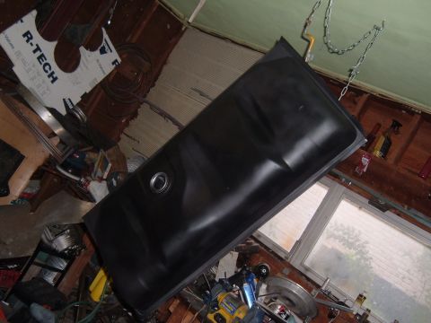 1981 Ford LTD - This is the new tank I bought to replace the old. It's stock but I painted it flat black like I do everything that goes under the car. I li…
