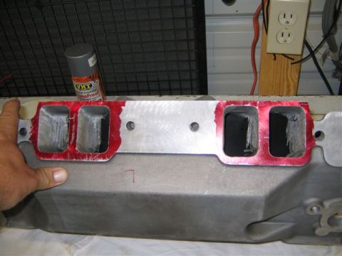 1995 Ford Bronco - Intake manifold with gasket material and a can of VHT spray in the background.