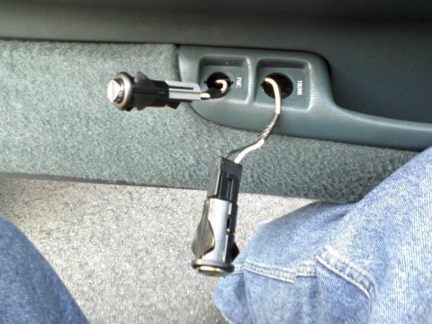 1996 Mercury Grand Marquis - Trunk release switch popped out, fuel door switch wiring fished out the hole. Fuel door switch connected