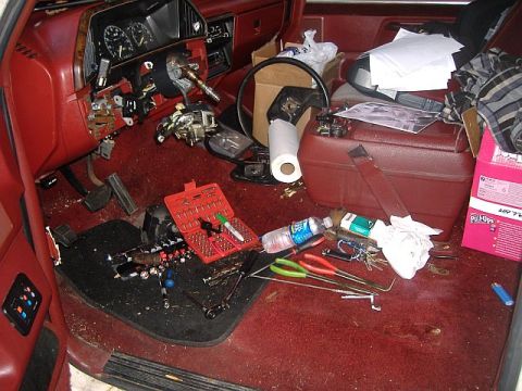 1987 Ford Bronco - steering column mess