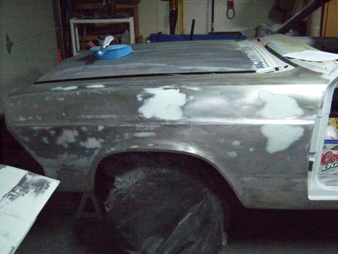 1967 Ford Ranchero - after using an entire 20 oz can of Rage working on this fender and just sanding it all off - i came to the conclusion that body men are scu…