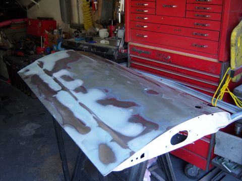 1967 Ford Ranchero - door done - ready for clean up and primer