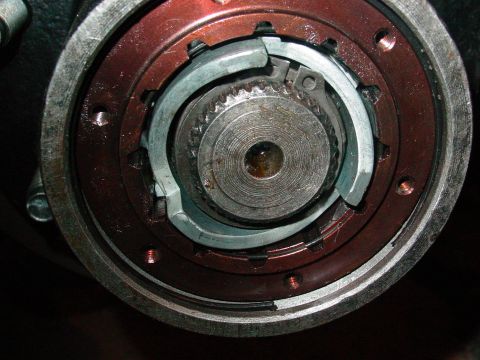 1979 Ford Bronco - Detailed view of a vehicle's front hub assembly, showing internal components and a locking mechanism.