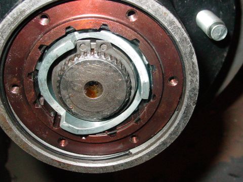 1979 Ford Bronco - This is a close-up view of a vehicle's hub assembly, showing internal mechanical components.