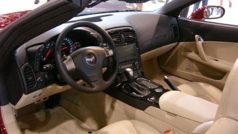 1996 Ford Probe - Interior view of a Corvette, showing the dashboard, steering wheel, and center console.