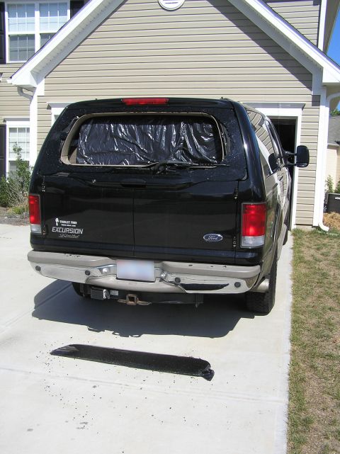 2000 Ford Excursion - Played in a softball tournament this past weekend and a foul ball hit the bottom right-hand corner of the liftgate window. A hole the size…