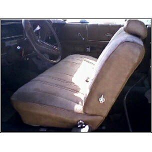 1973 Ford Ranchero - Close-up of a car's interior bucket seat, showing upholstery details.