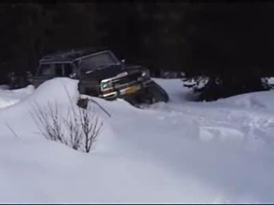1987 Suzuki Samurai - BigDan on his SnoTraks in Hatcher's Pass, Alaska