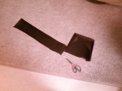 1995 Ford Bronco - Fabric pieces and scissors on carpet.