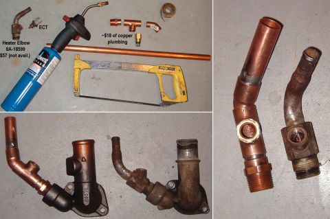 1983 Ford Bronco - How I spent Columbus Day: My t-stat cover gasket was leaking, and when I pulled it off, the cover was so eroded that I had to file it down…