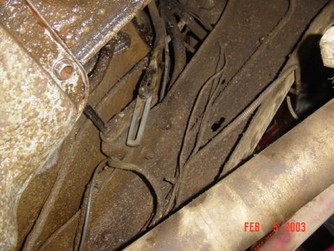 1985 Ford Bronco - Shifter linkage was loosened up. We were happy to not have to weld a spacer to make longer.