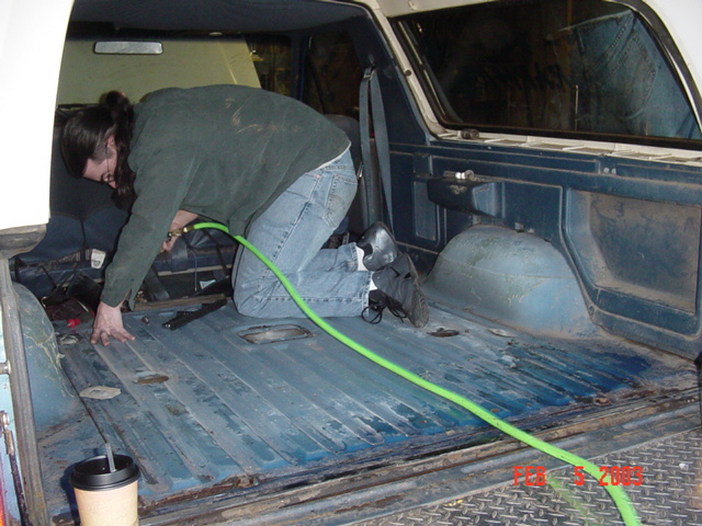 My truck is almost naked.