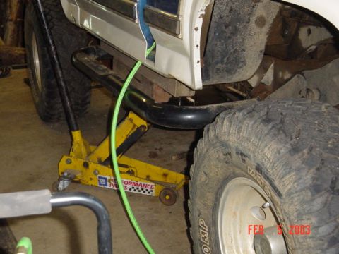 1985 Ford Bronco - Our high tech jacking system. LOL