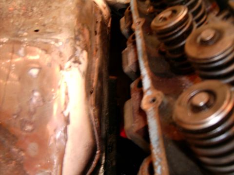 1978 Ford Mustang II - Engine valve springs and rocker arm assembly detail, showing rusty metal components.