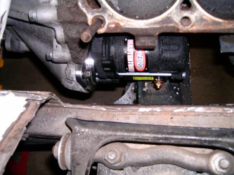 1978 Ford Mustang II - Alternator with 'MASTER STATION' branding is attached to the engine block.