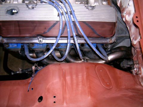 1978 Ford Mustang II - Engine bay components including spark plug wires and exhaust headers are visible.