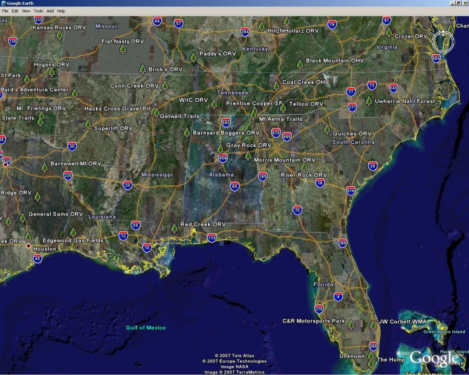 Every trail I could find in the FSB Dixie Chapter.