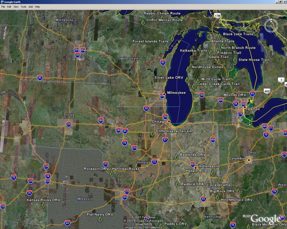 Every trail I could find in the FSB Midwest Chapter.