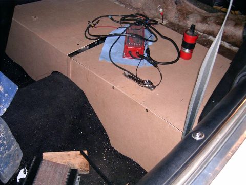 1978 Ford Mustang II - Custom speaker box and ignition coil are visible inside the vehicle's interior.