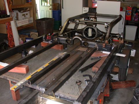 1964 Ford Ranchero - A custom chassis is under construction, a rear differential and suspension parts.