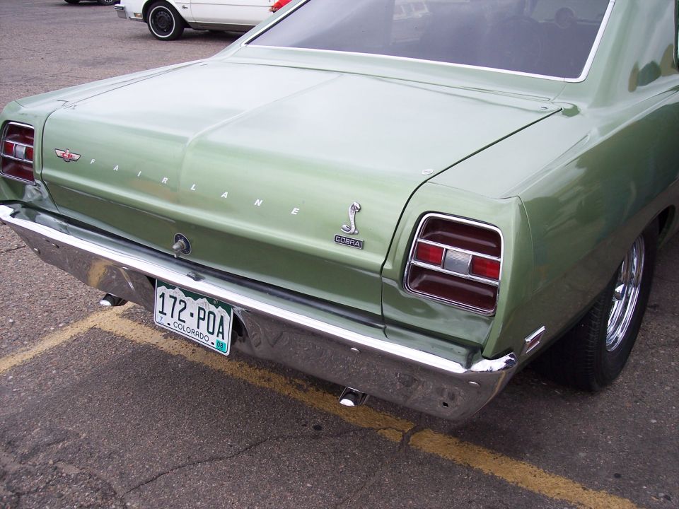 1970 Ford Fairlane Cobra rear view with Colorado license plate 172-PDA