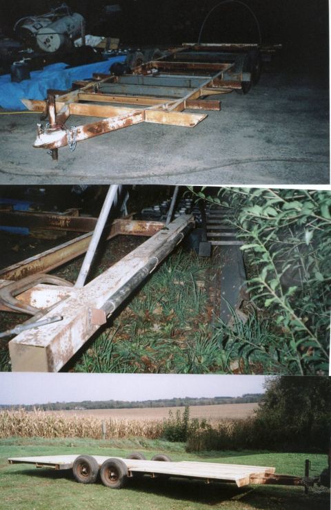1980 Ford Bronco - First pictures of my trailer: Frame work. The pivot for the ramps. The decking.