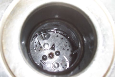 1994 Ford F-150 - Internal view of a fuel pump assembly, showing wear and contamination.