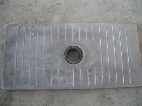 1992 Ford Bronco - looking from the top, pipe wedge is not welded to aluminum degree shim just wedged in